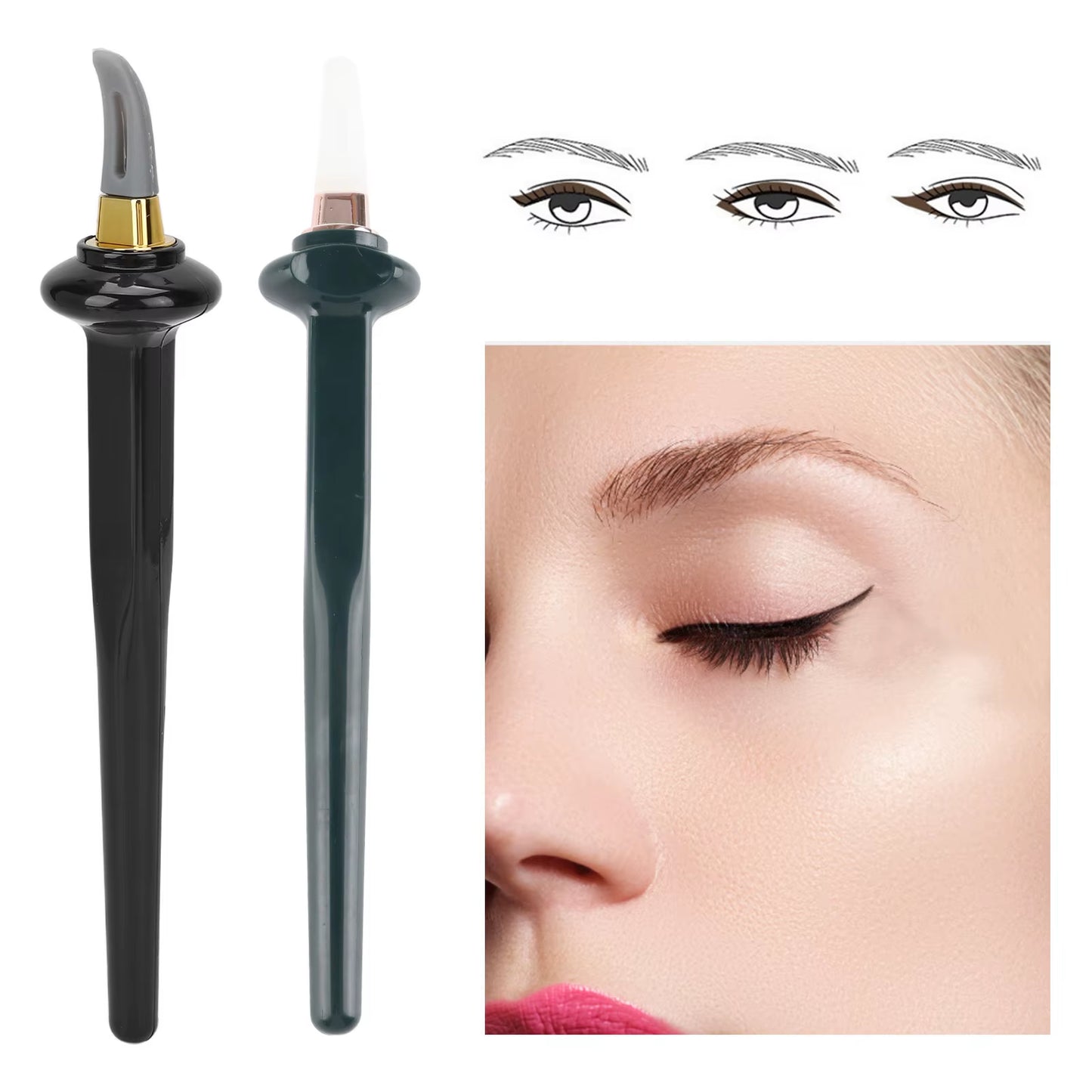 1Pc Silicone Eyeliner Brush Hyper Easy No-Skip Eyeliner Applicator Durable Makeup Easy Tools for Eyes Make up Beginner Aid
